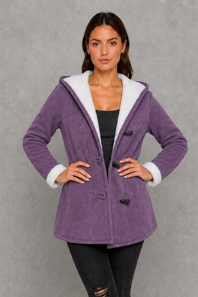 Women's Fleece Lined Toggle Coat – Cosy Winter Layer, Regular Fit