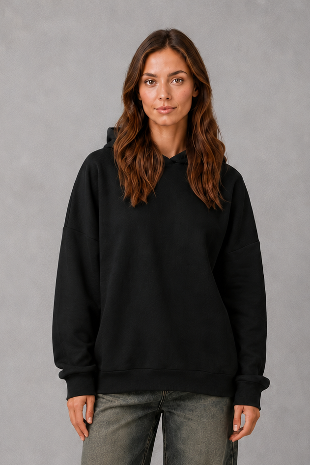 Women's Fleece Hoodie – Cotton Blend, Relaxed Fit