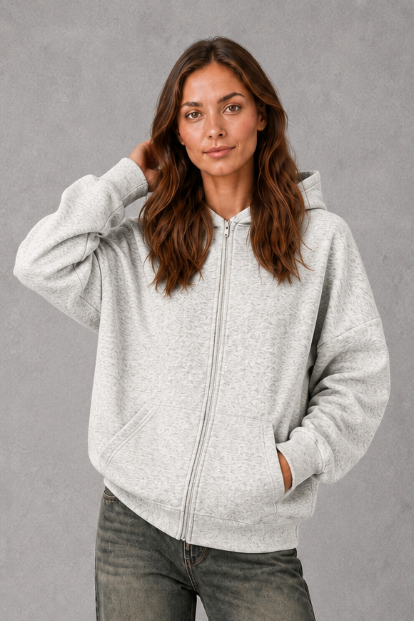Women's Fleece Hoodie – Cotton Blend, Relaxed Fit