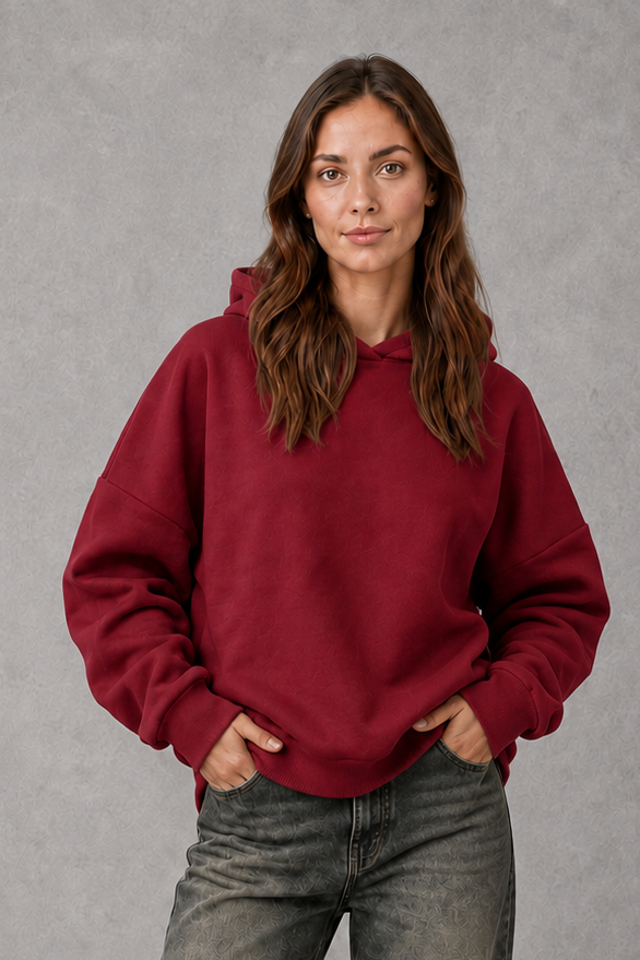 Women's Fleece Hoodie – Cotton Blend, Relaxed Fit
