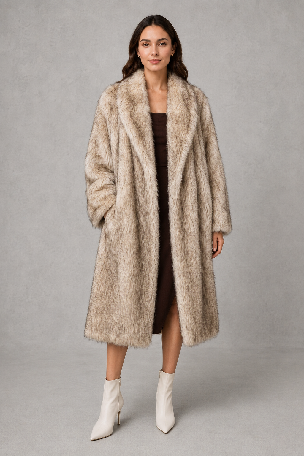 Women's Faux Fur Coat – Plush Statement Winter Layer