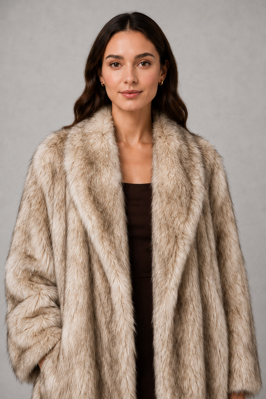Women's Faux Fur Coat – Plush Statement Winter Layer