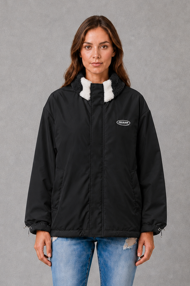 Women's Reversible Jacket – Heart Pattern, Lightweight