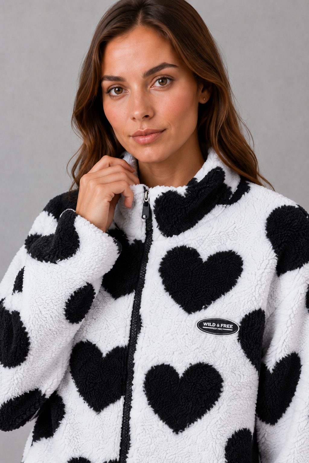 Women's Reversible Jacket – Heart Pattern, Lightweight