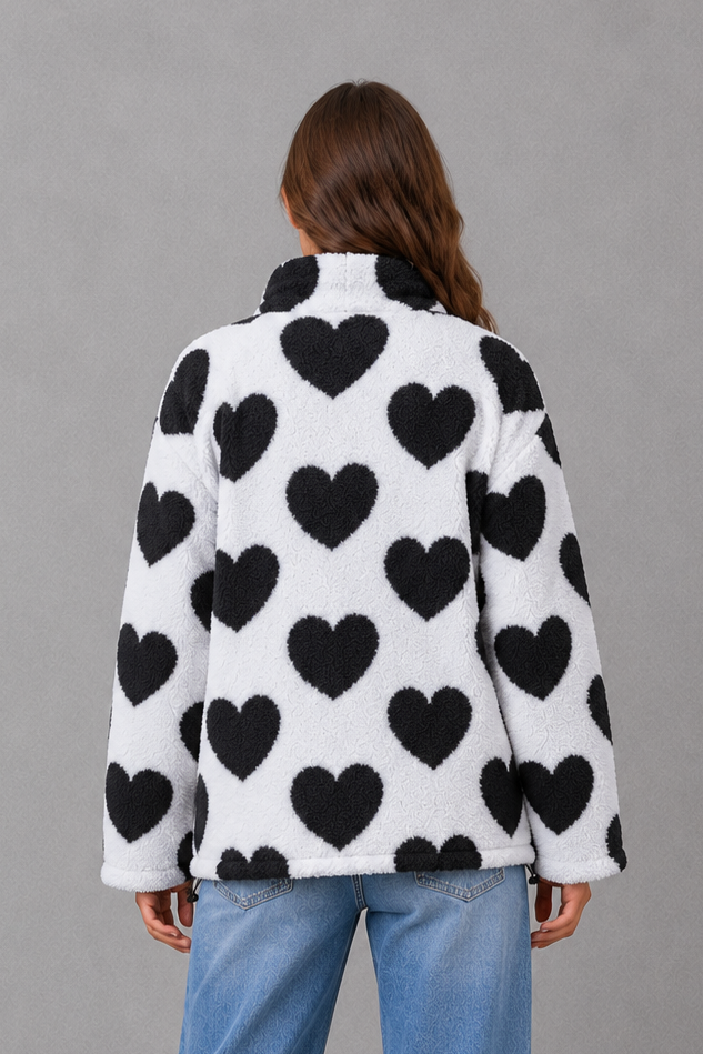 Women's Reversible Jacket – Heart Pattern, Lightweight