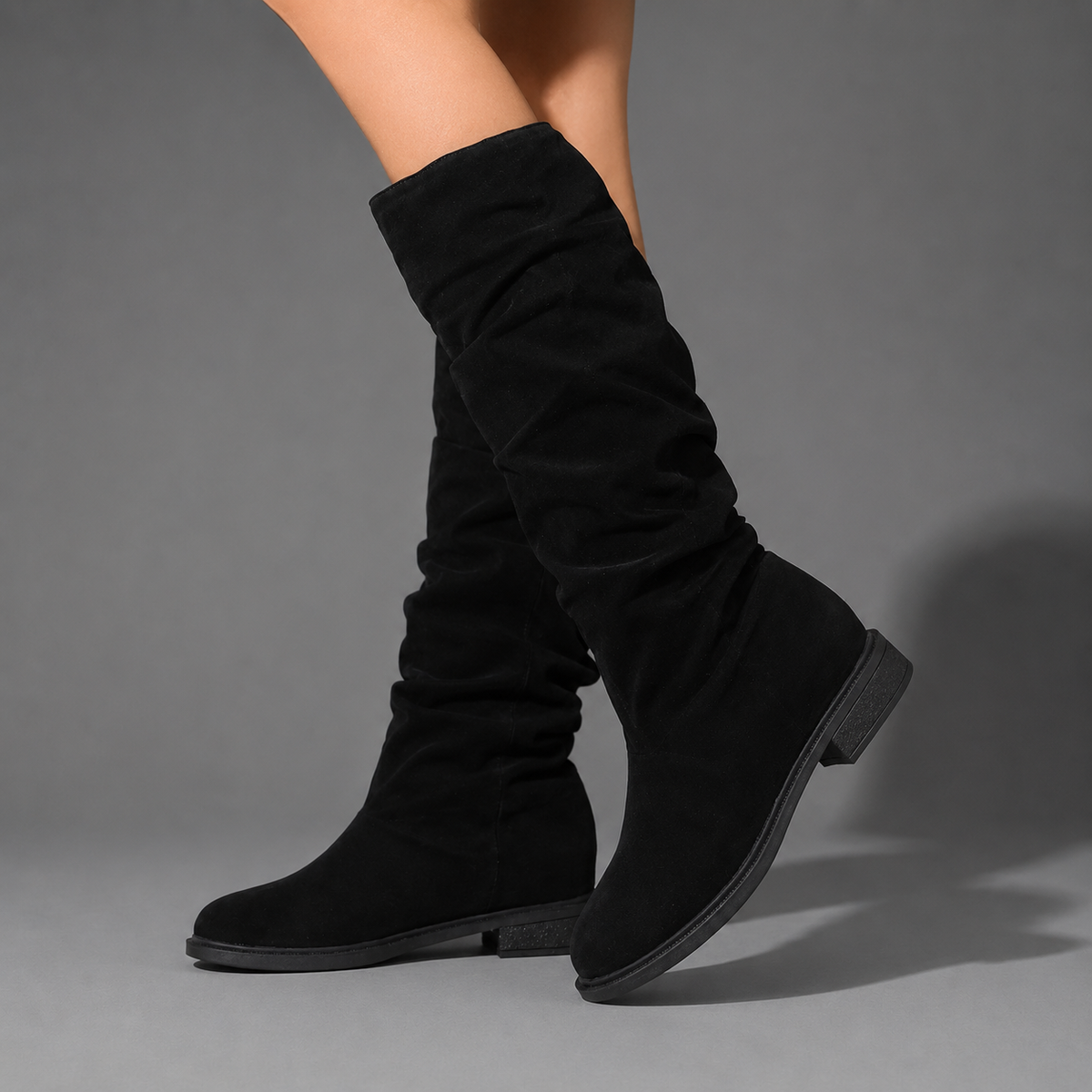 Women's Mid-Calf Boots – Everyday Comfort, Textile Lined
