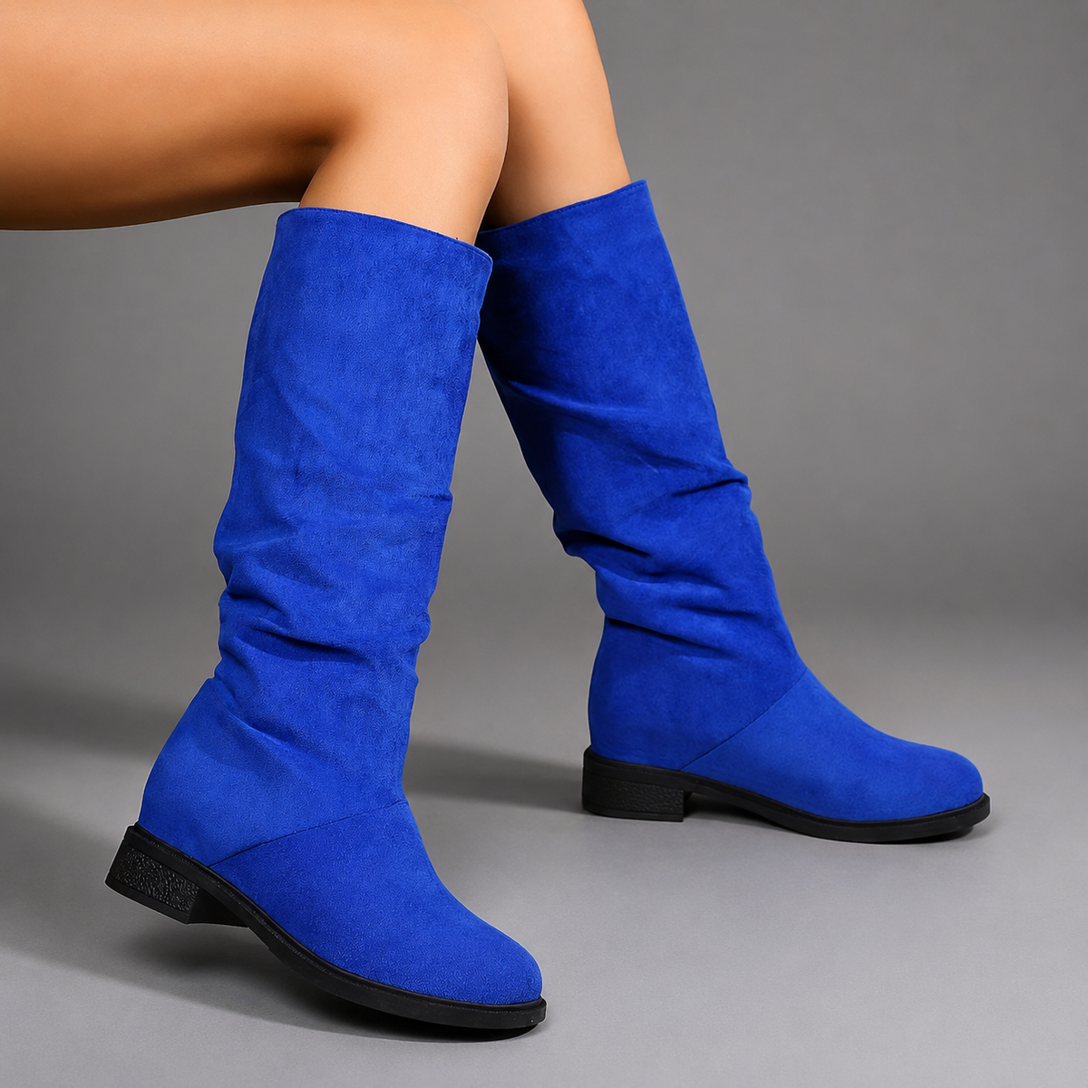Women's Mid-Calf Boots – Everyday Comfort, Textile Lined