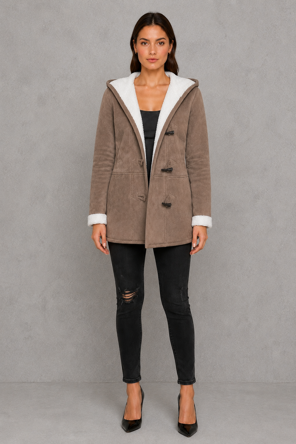 Women's Fleece Lined Toggle Coat – Cosy Winter Layer, Regular Fit