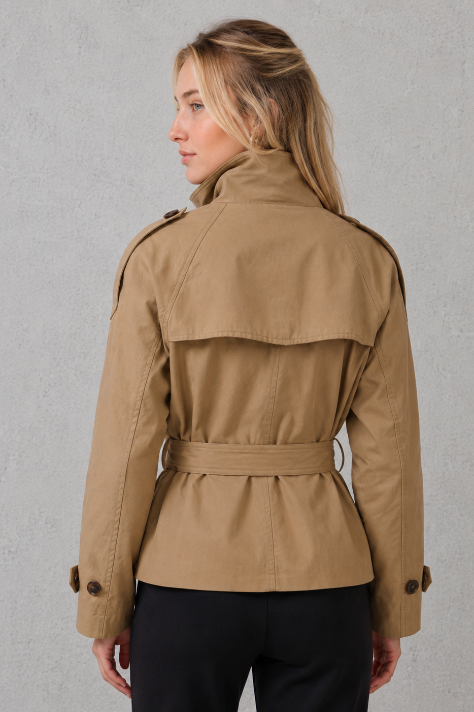 Women's Short Trench Coat – Belted Waist