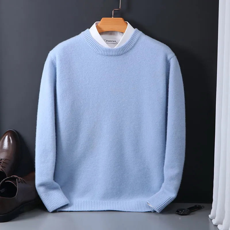 Men's Pure Wool Jumper – Crew Neck, Classic Fit