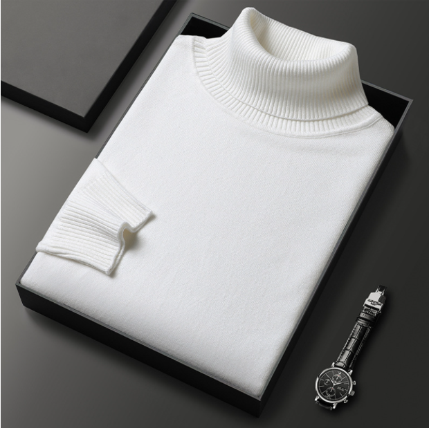 Men's Roll Neck Jumper – Soft Knit, Slightly Tailored Fit