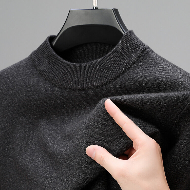 Men's Crew Neck Knit Jumper – Ribbed Trim, Slim Fit