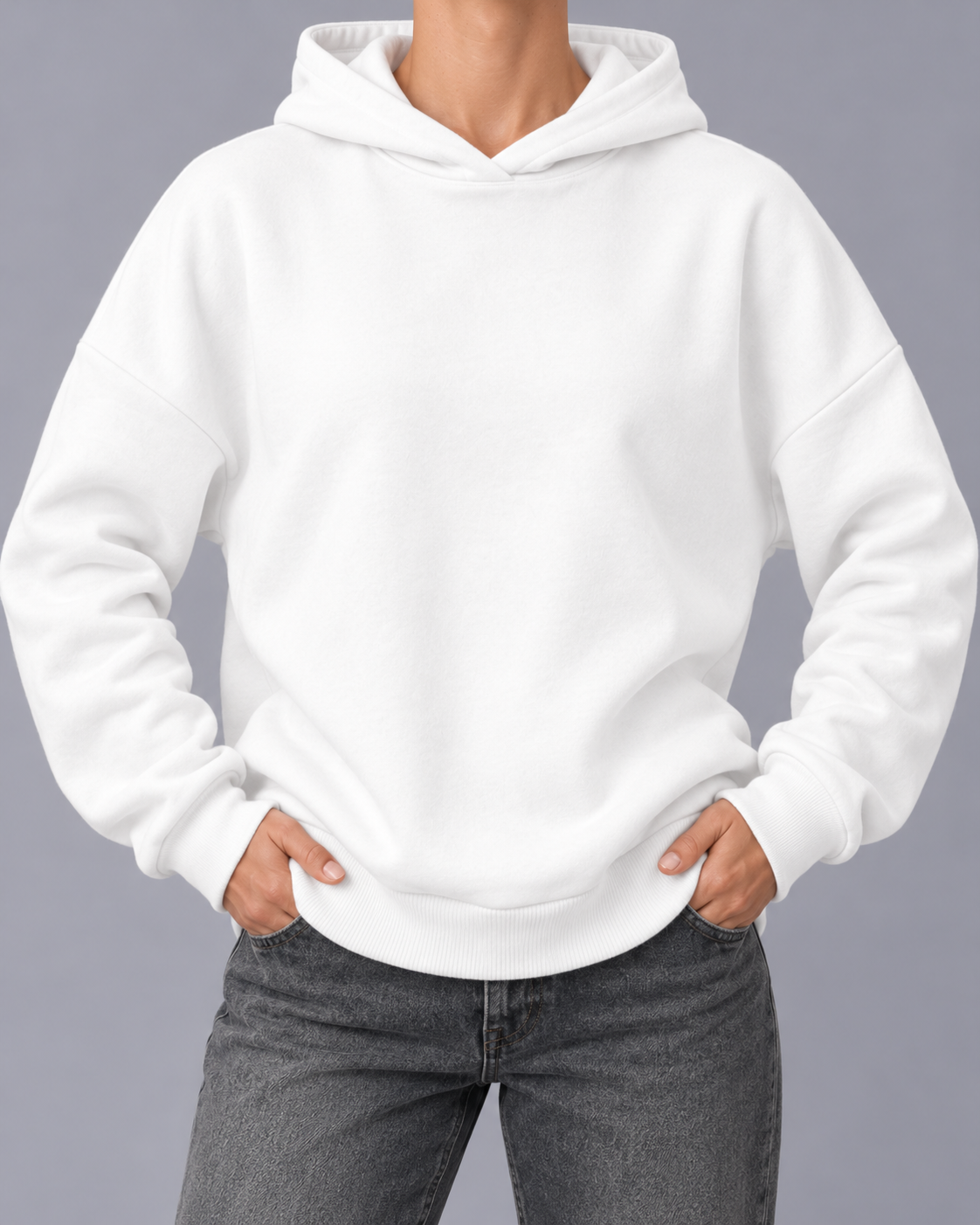 Women's Fleece Hoodie – Cotton Blend, Relaxed Fit