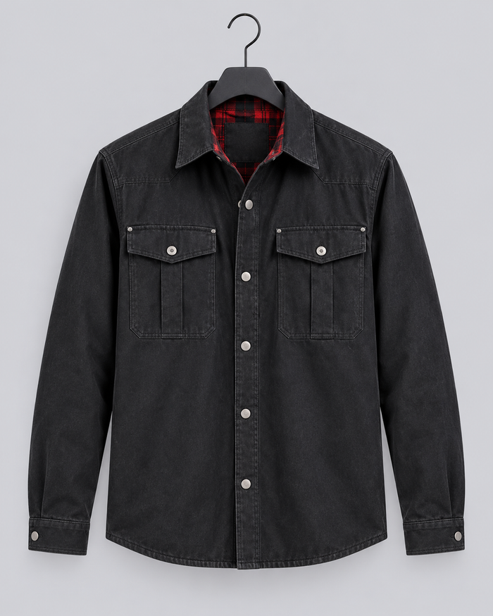 Men's Overshirt Jacket | Versatile Layering with Plaid-Lined Shirt