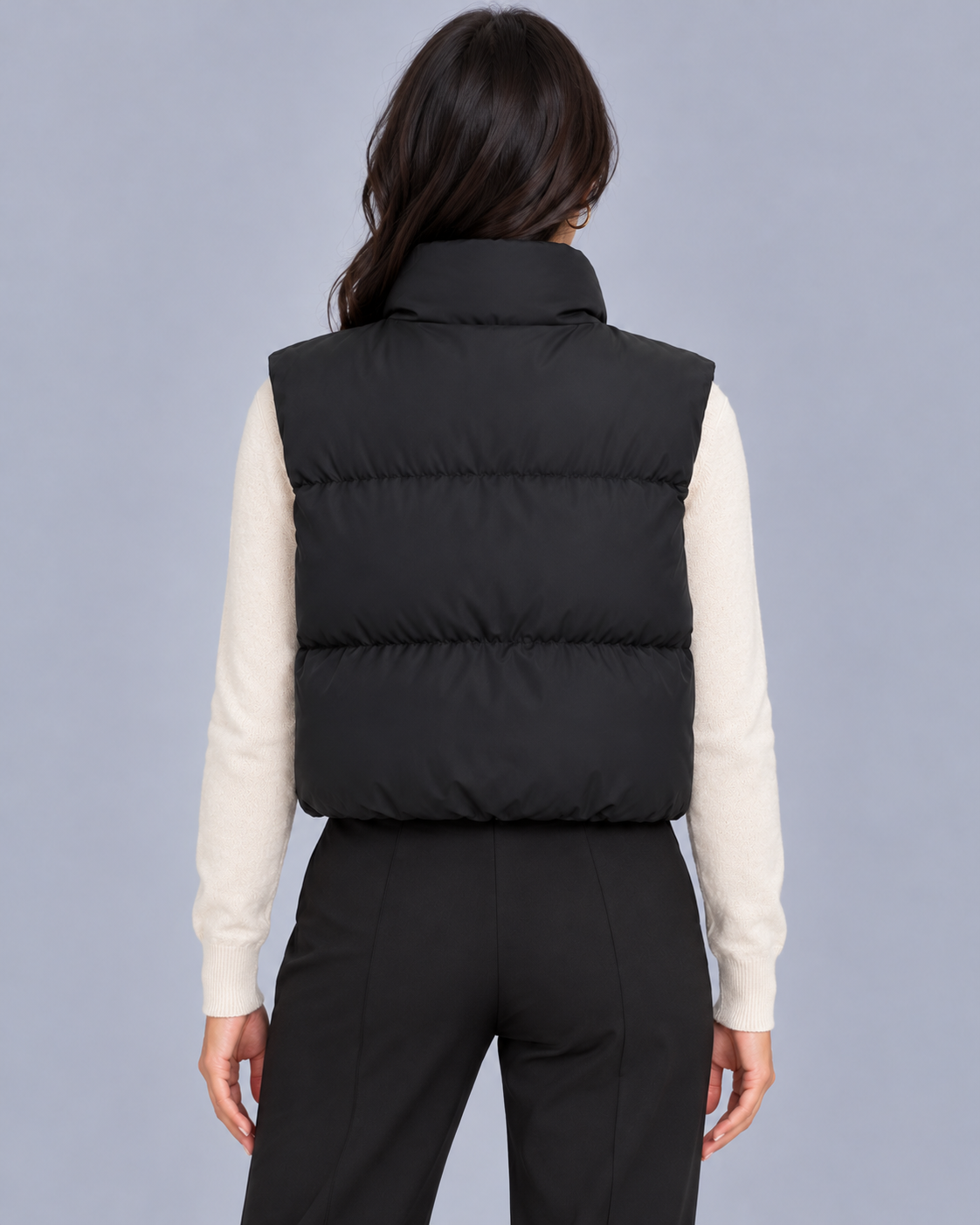 Women's Cropped Puffer Gilet with Drawstring Hem