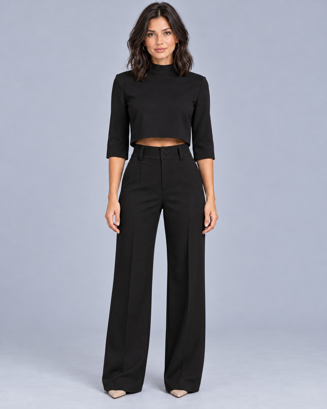 Women's Co-Ord Set with Wide Leg Trousers