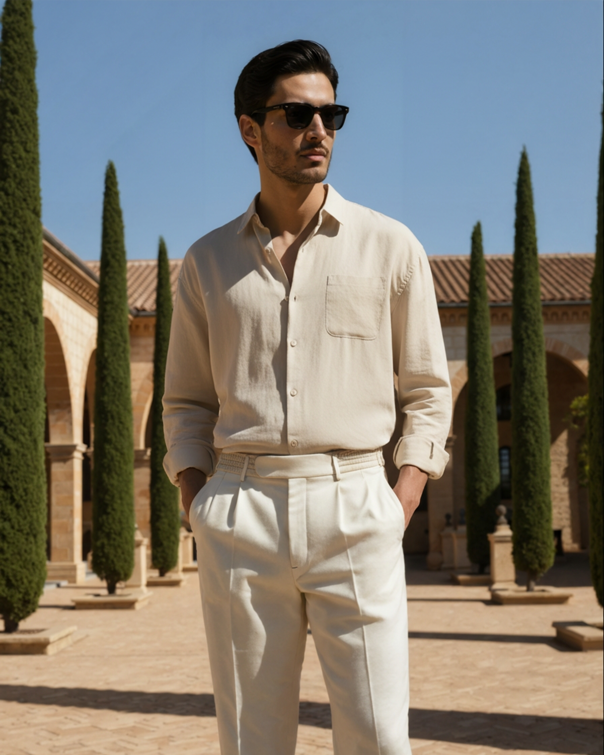 Men's 100% Linen Shirt – Long Sleeve, Regular Fit