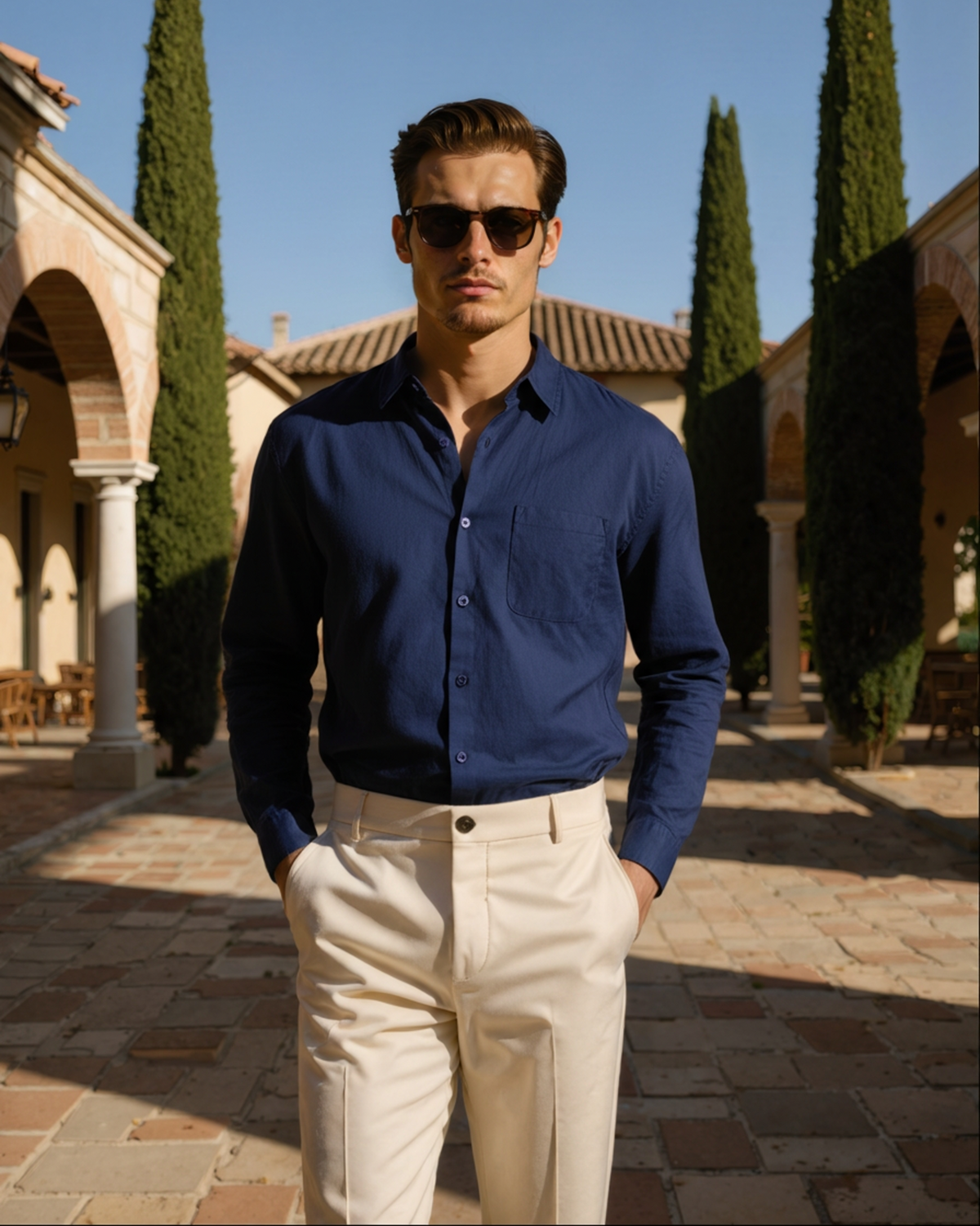 Men's 100% Linen Shirt – Long Sleeve, Regular Fit