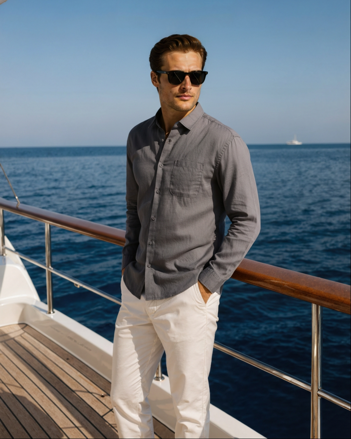 Men's 100% Linen Shirt – Long Sleeve, Regular Fit