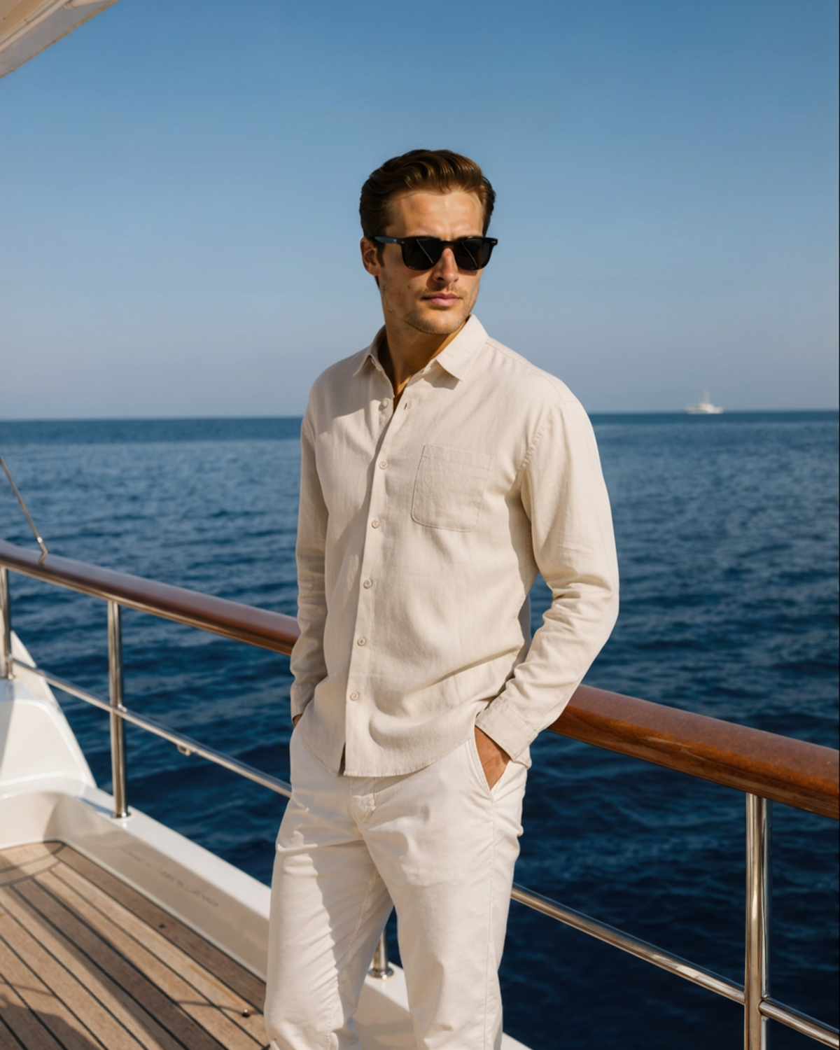 Men's 100% Linen Shirt – Long Sleeve, Regular Fit