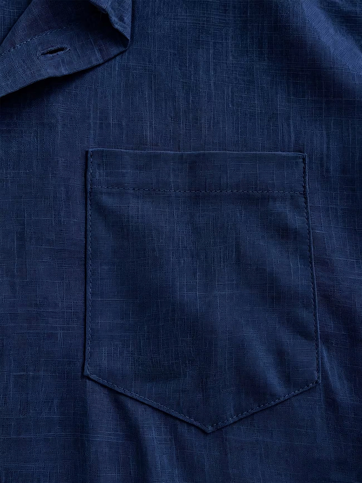 Men's Grandad Collar Shirt – Pure Cotton, Chest Pockets