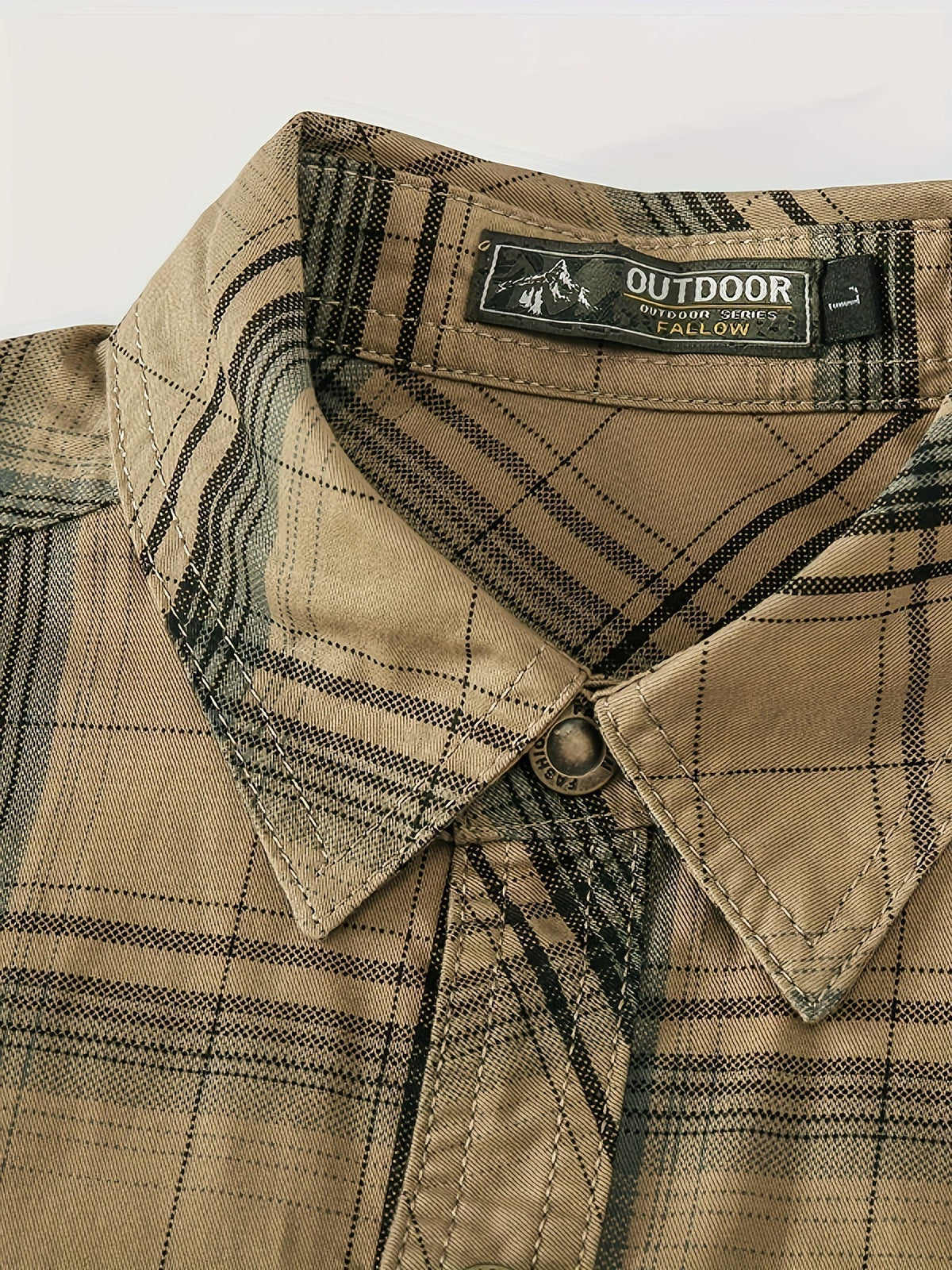 Men's Check Shirt Long Sleeve – Casual Checked Shirt with Two Flap Chest Pockets
