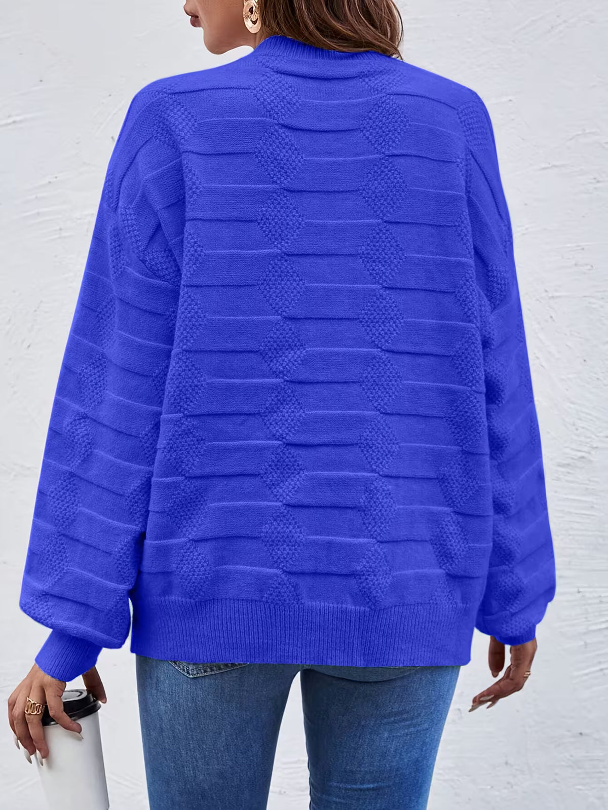 Women's Crew Neck Jumper – Long Sleeve Knit Top, Streamlined Fit