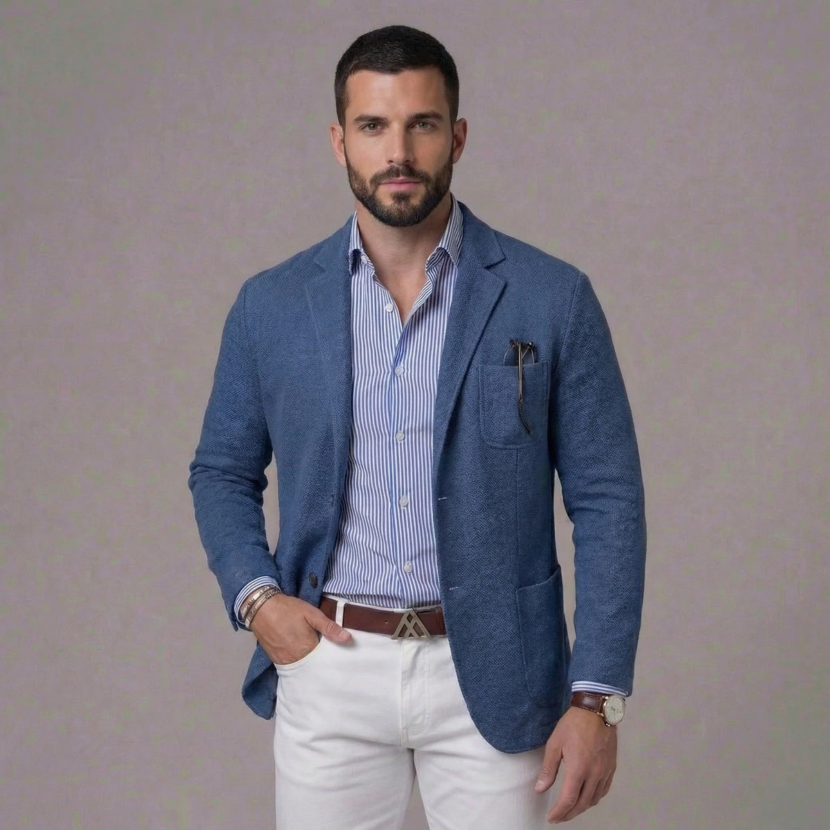 Men's Linen Blazer – Unstructured Jacket, Relaxed Fit