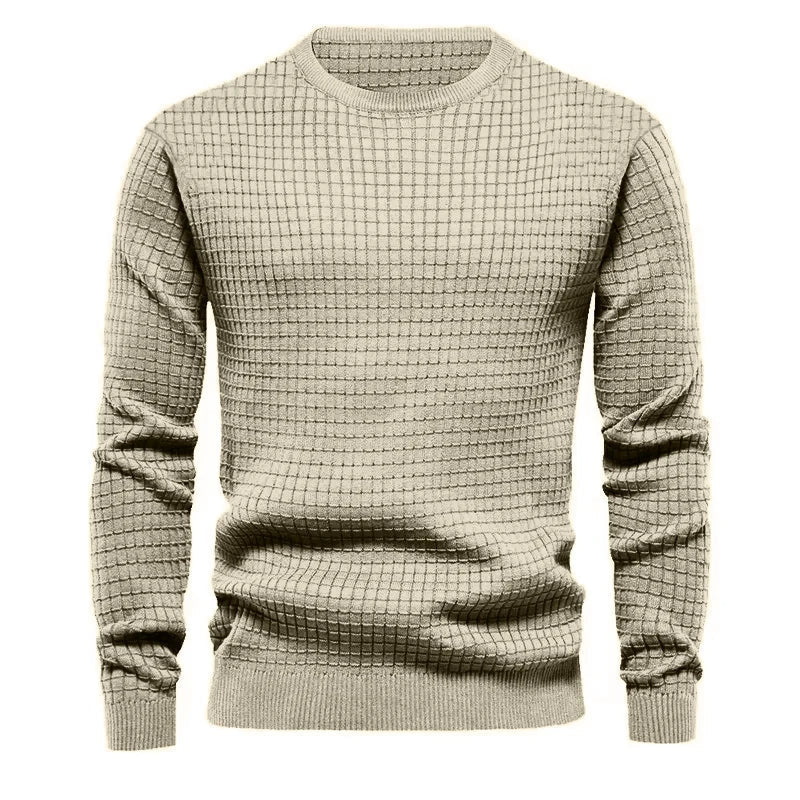 Men's Textured Knit Crew Neck Jumper – Timeless Fit