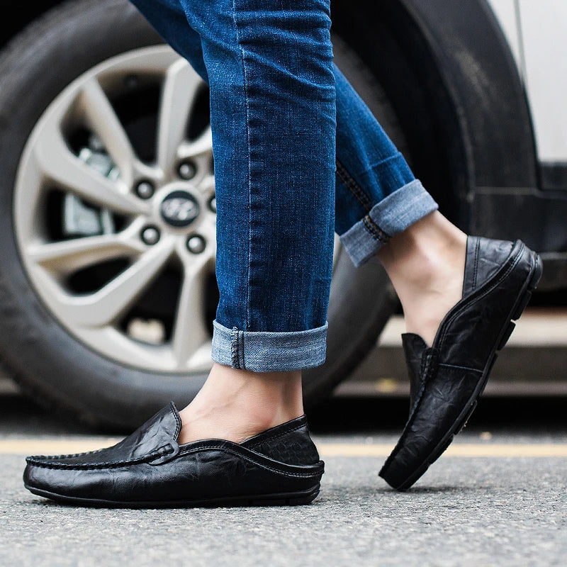 Men's Leather Loafers – Slip-On, Regular Fit