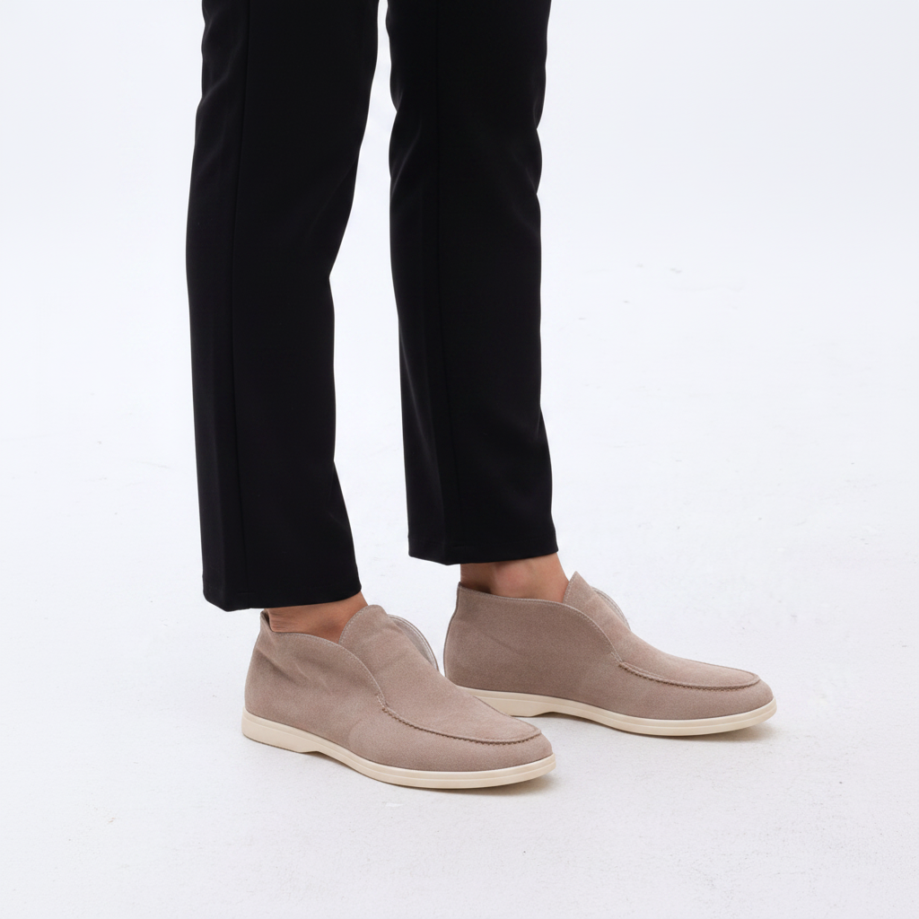 Men's Suede Loafers – Slip-On, Stitched Upper