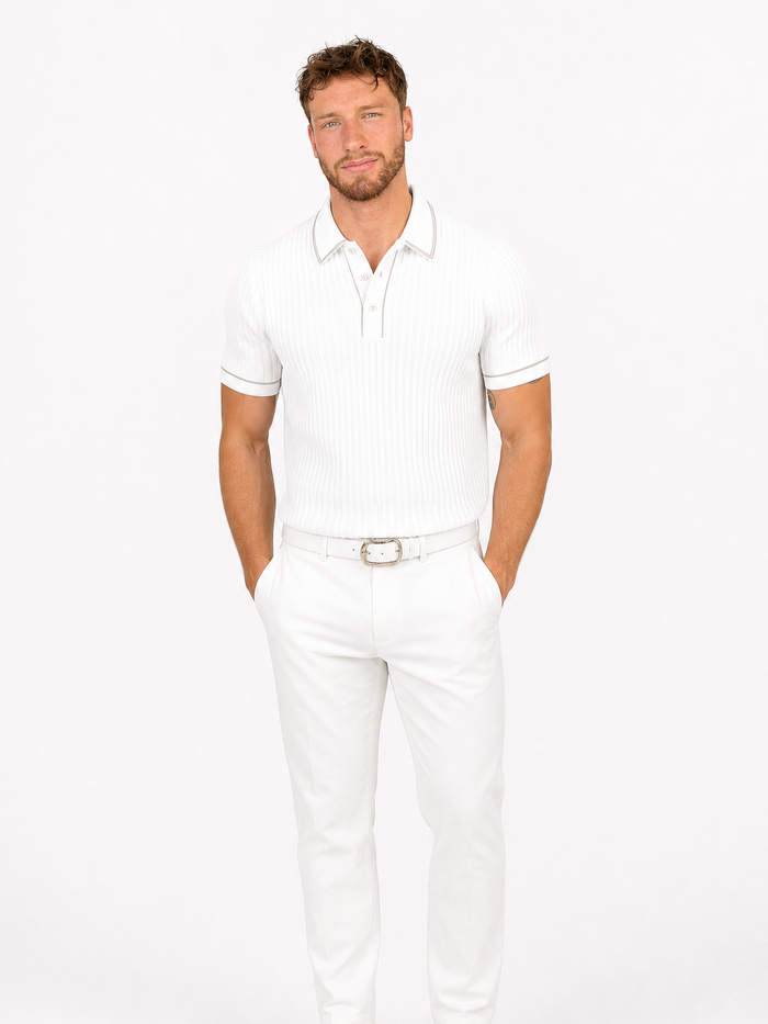 Men's Short Sleeve Western Shirt – Contrast Collar, Relaxed Fit