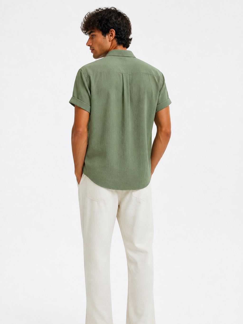 Men's Cotton Shirt – Classic Button Front, Relaxed Fit