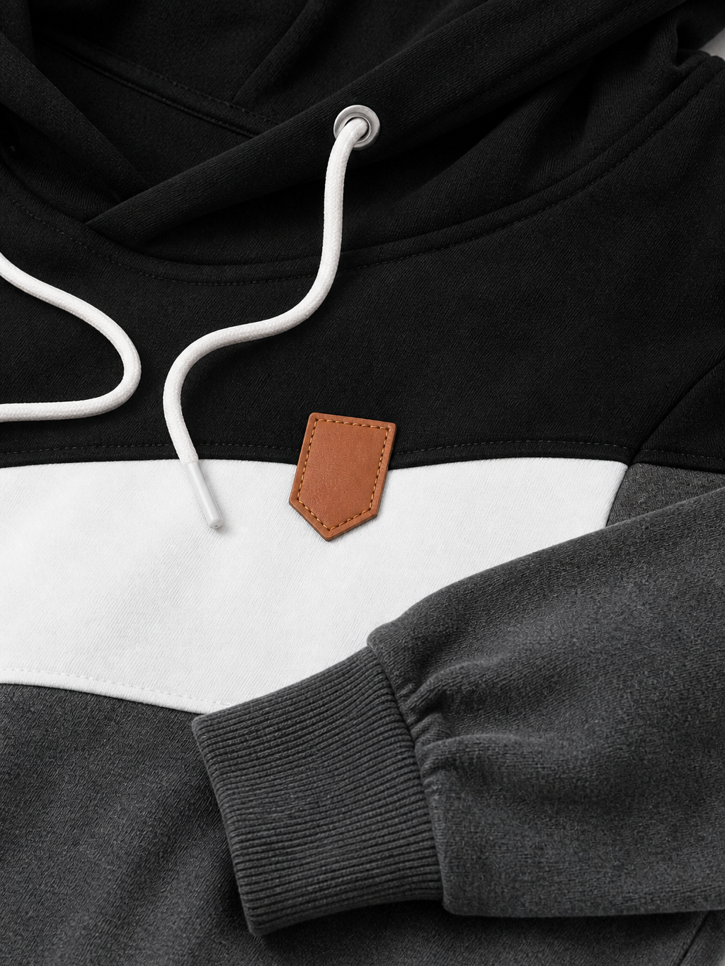 Men's Lined Hoodie – Colour Block, Relaxed Fit