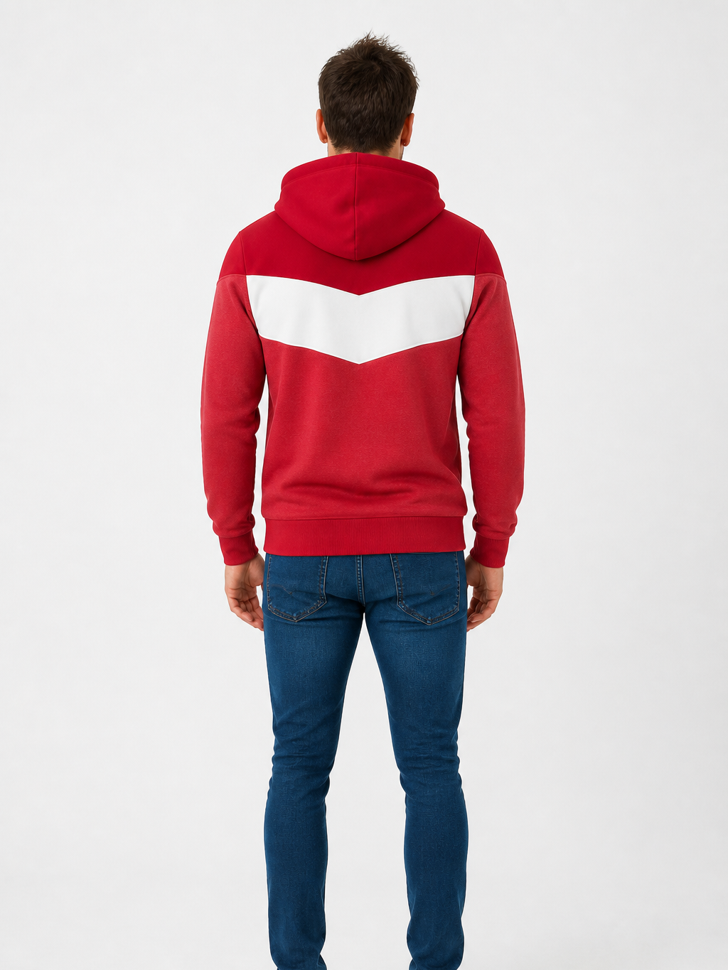 Men's Lined Hoodie – Colour Block, Relaxed Fit