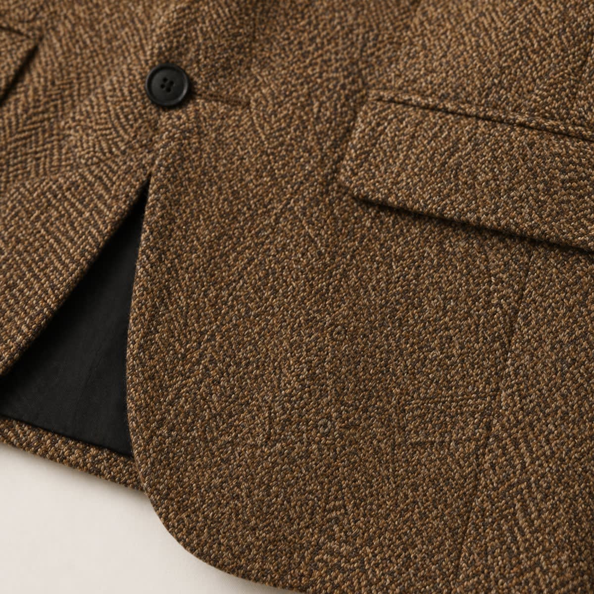 Men's Herringbone Wool Blend Blazer – Two Button, Slim Fit