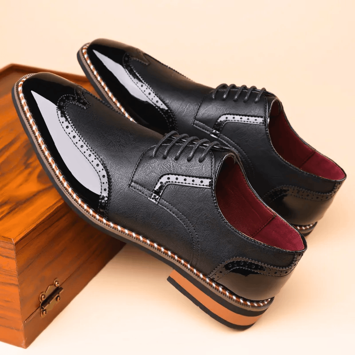 Men's Two Tone Oxford Shoes – Full Grain Leather, Lace-Up