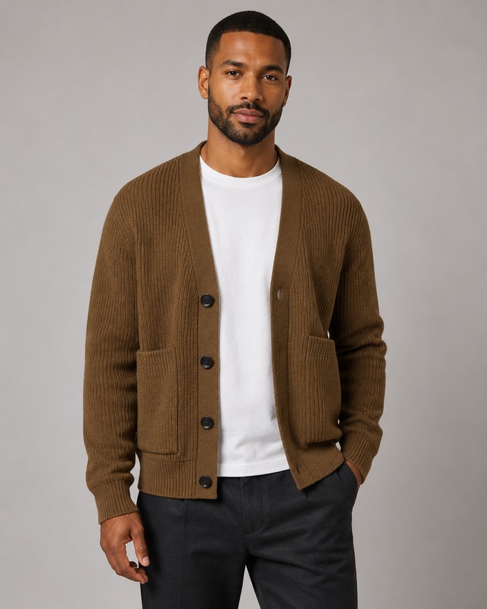 Men's Knitted Button Cardigan – Classic Fit