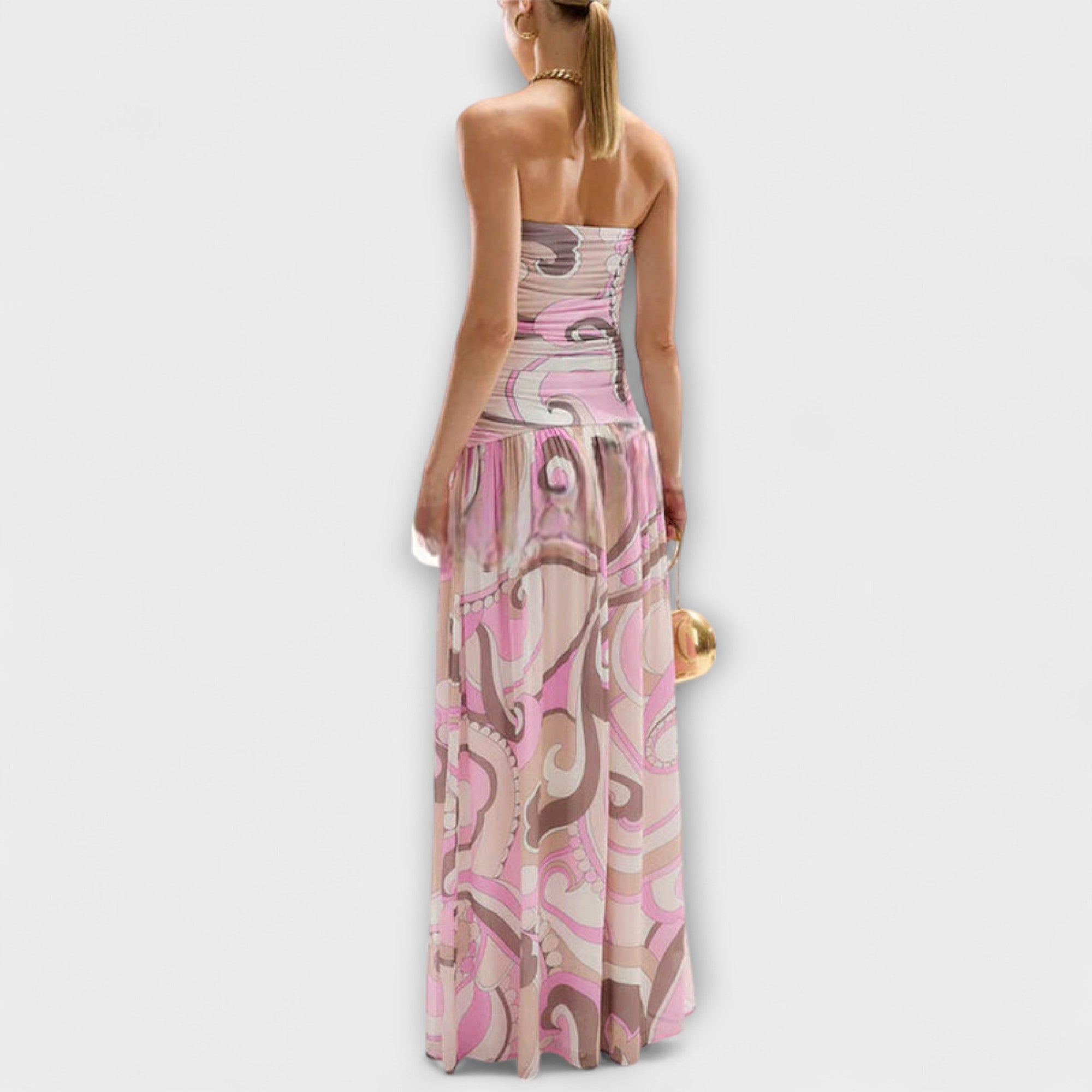 Stunning Pastel Off-Shoulder Maxi Dress