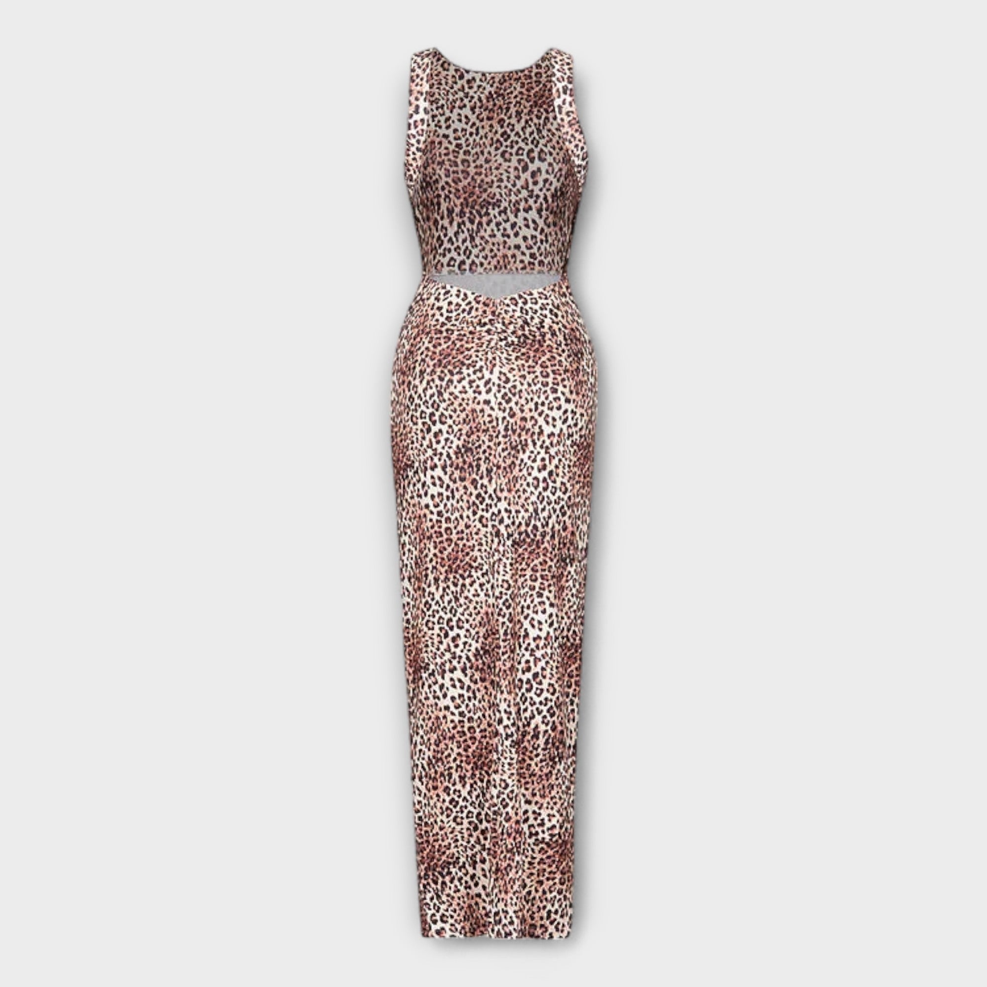 Maxi Dress With Leopard Print And Open Back