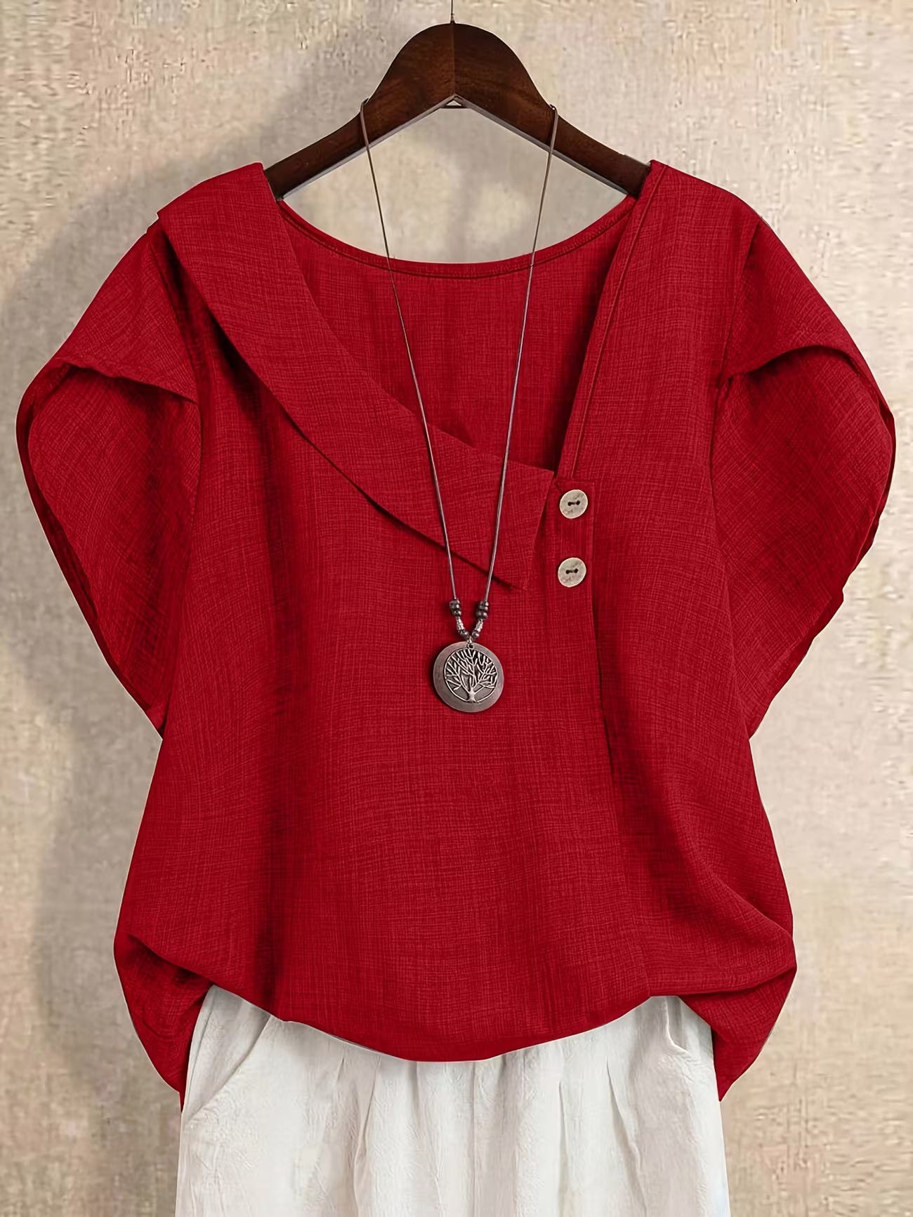 Women's Plus Size Relaxed Summer Button Shirt