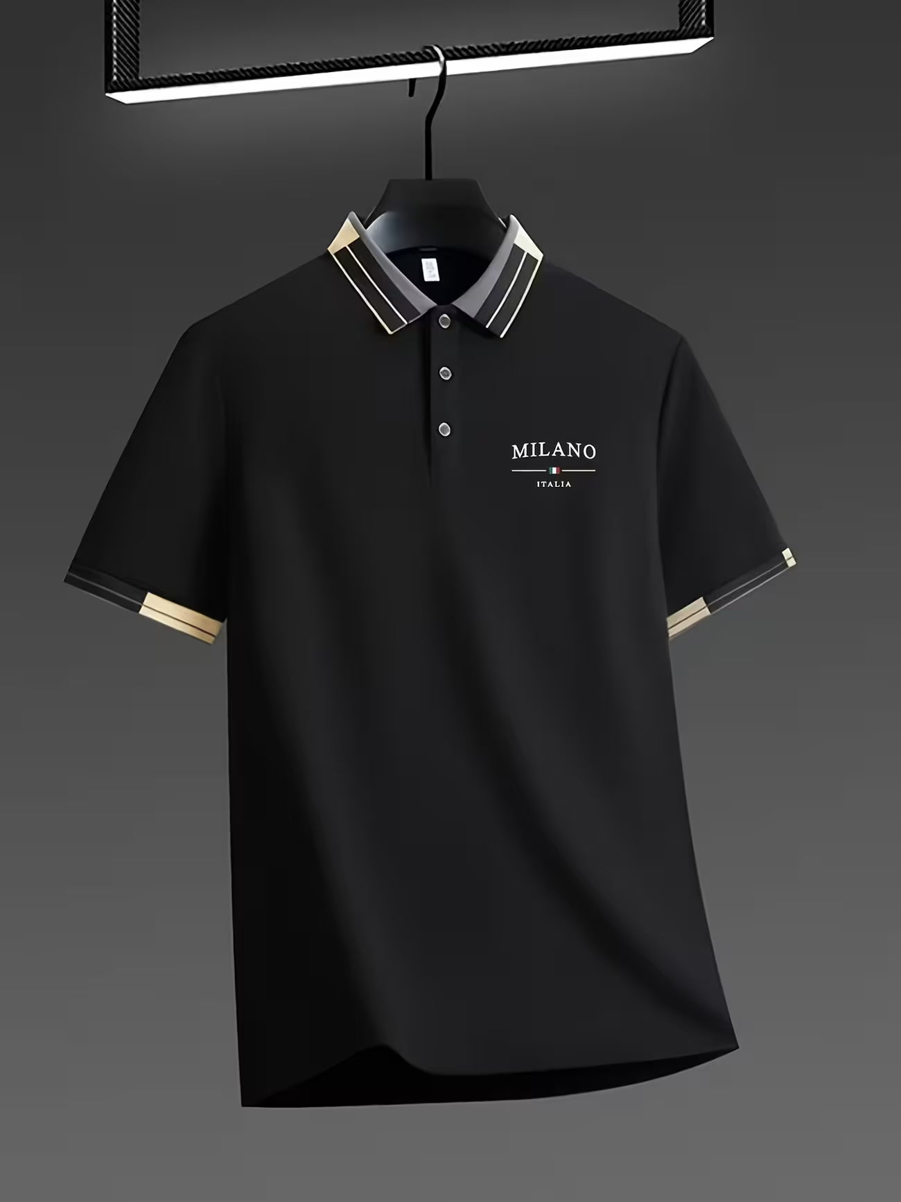Men's Lightweight Italian Print Button-up Shirt