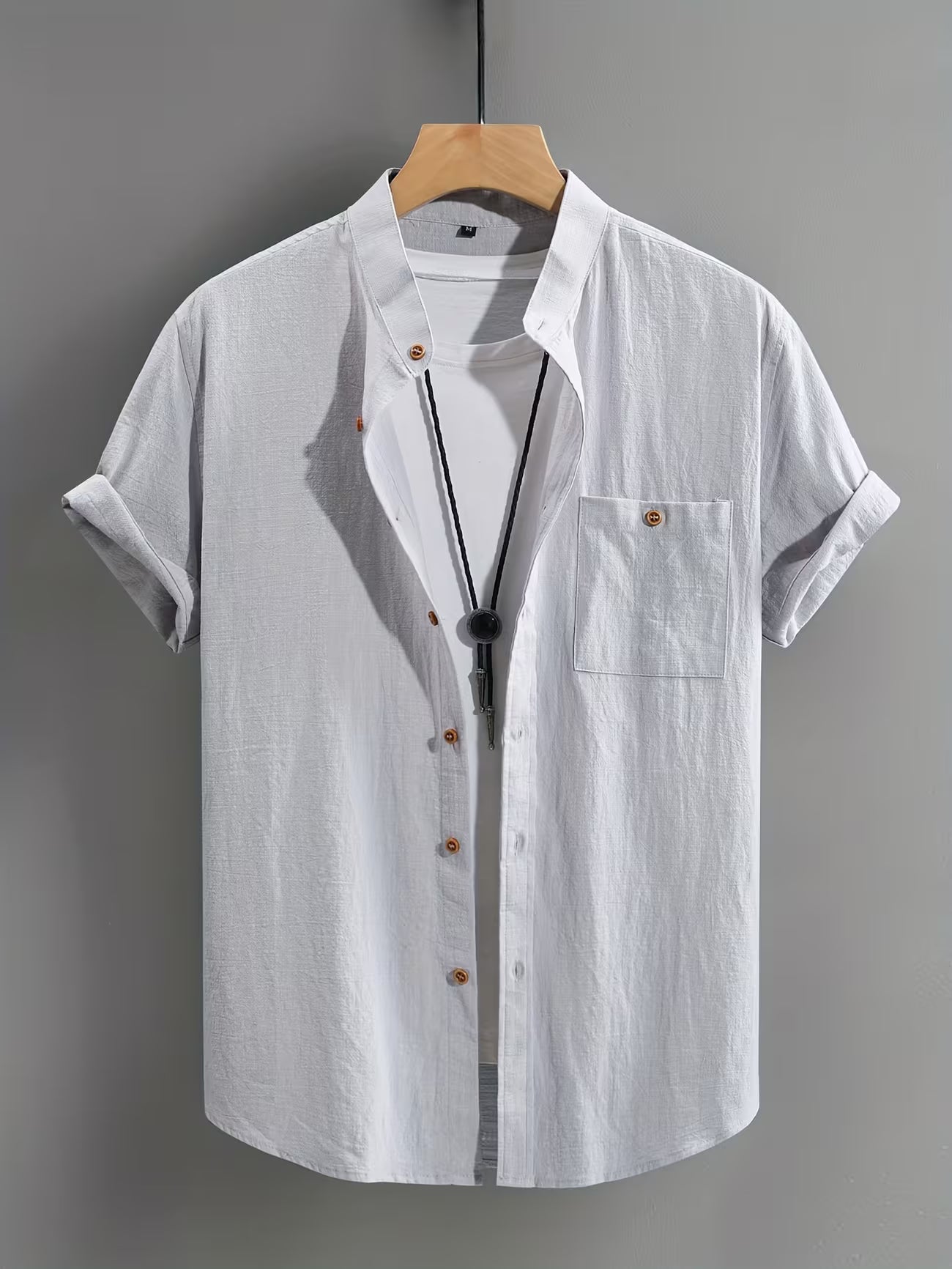 Men's Casual Cotton Button-front Shirt