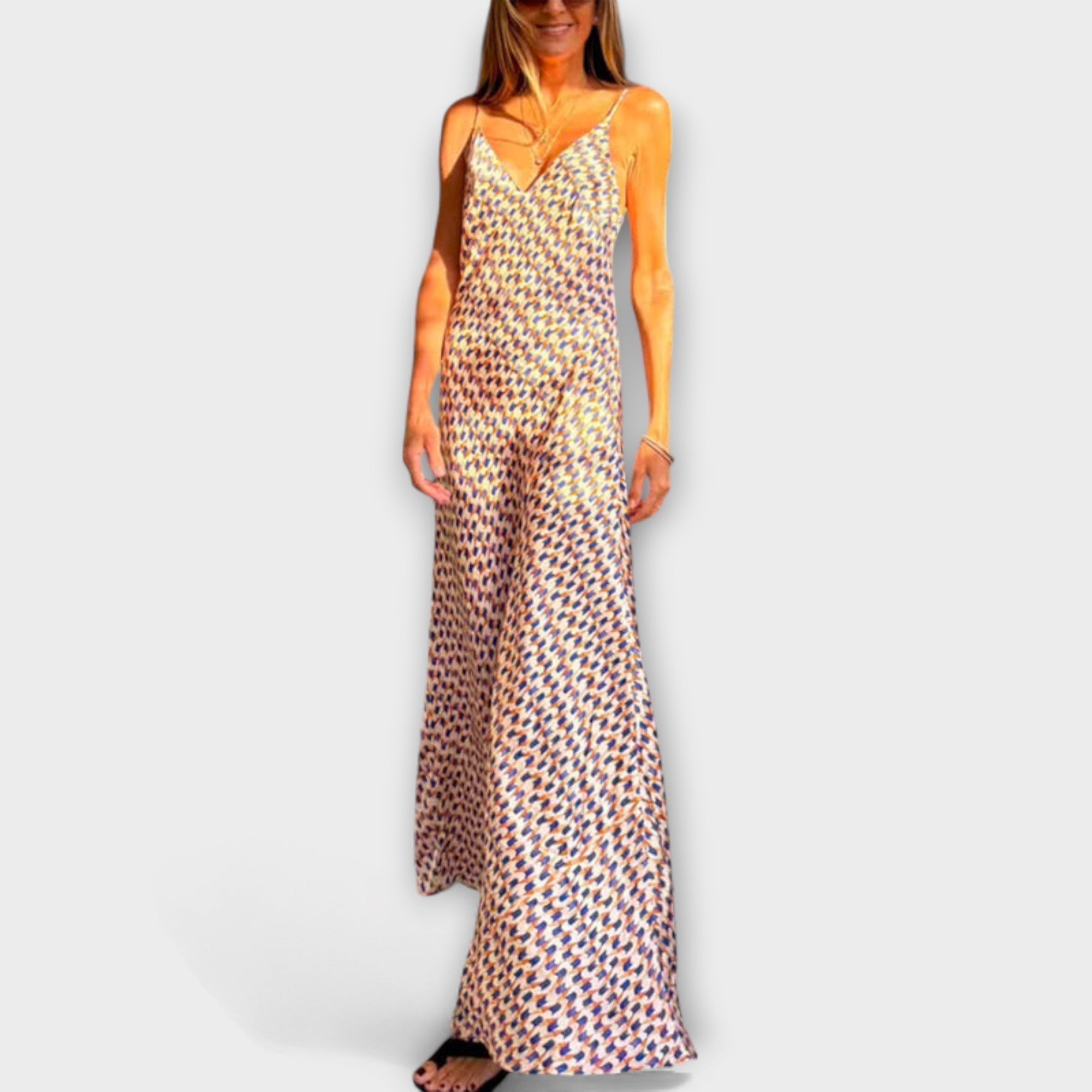 Stylish Geometric Print Maxi Dress