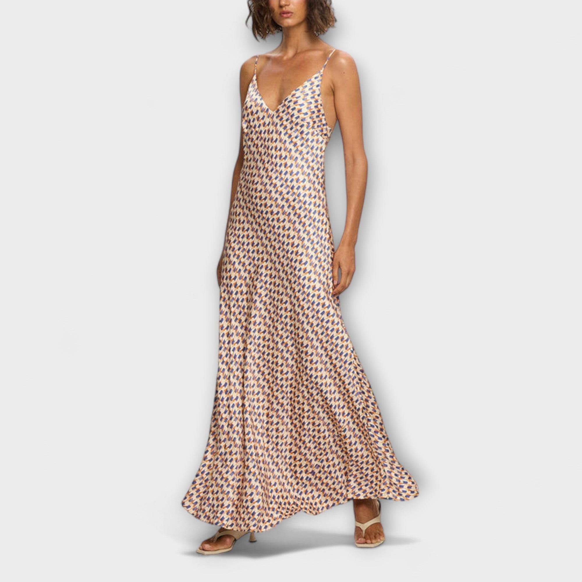 Stylish Geometric Print Maxi Dress