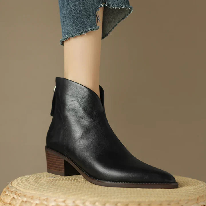 Women Black Pointed Toe Ankle Boot Sneakers