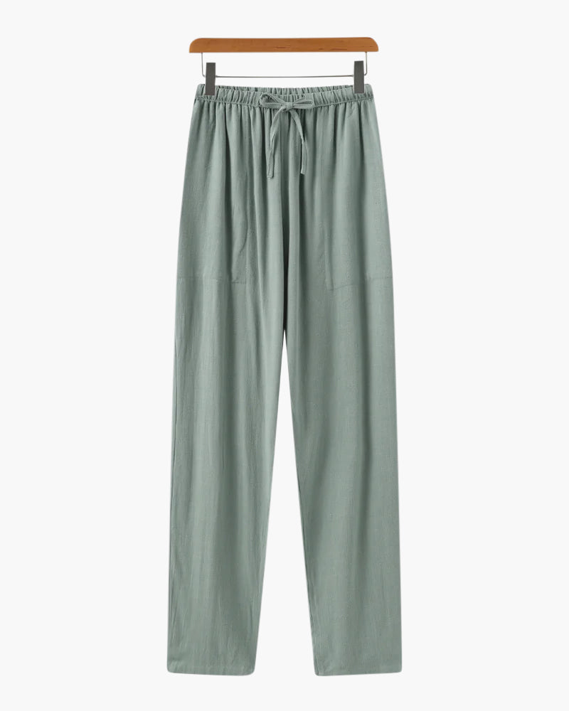 Men's Linen Trousers – Straight Leg, Relaxed Fit
