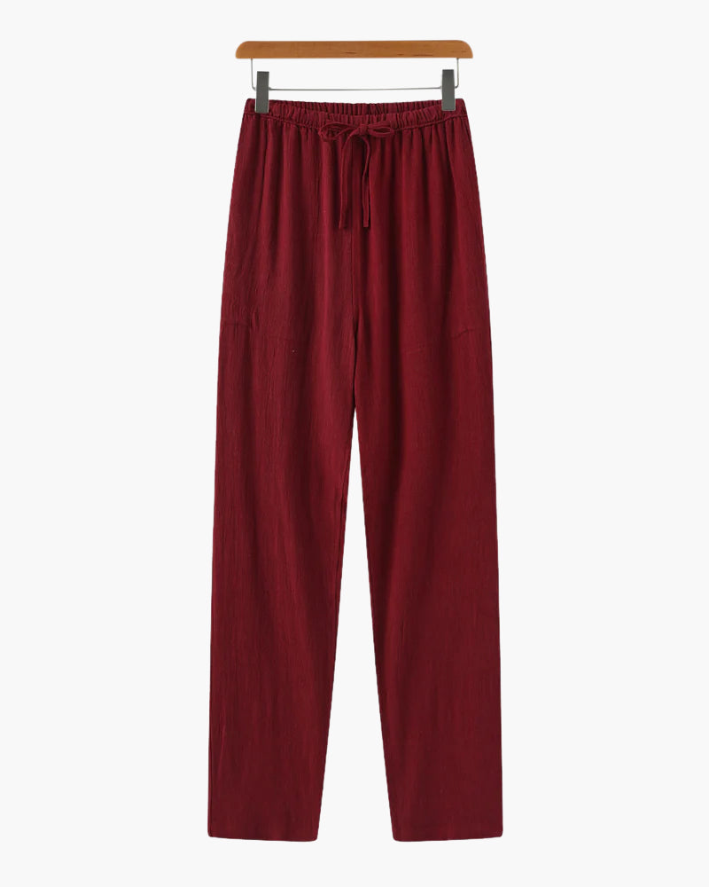 Men's Linen Trousers – Straight Leg, Relaxed Fit