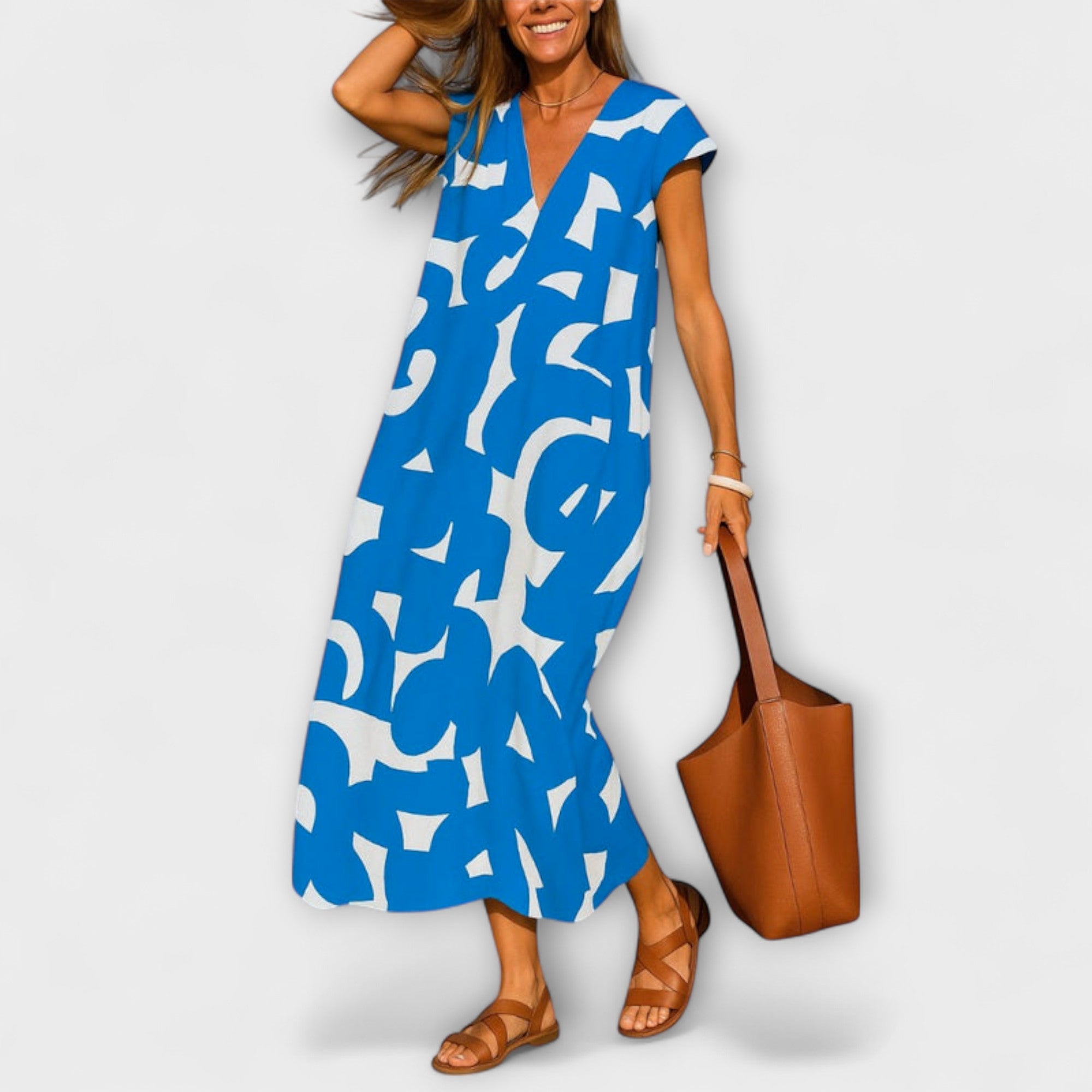 Lightweight Dress With V-Neck
