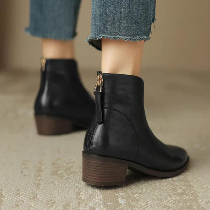Women's Pointed Toe Ankle Boot Trainers – Vegan Leather, Low Heel